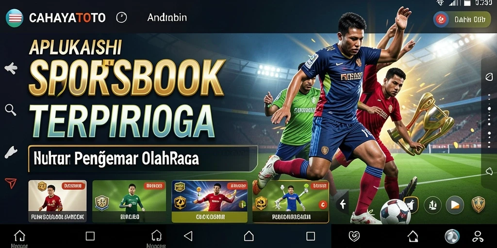 Tampilan antarmuka CAHAYATOTO menampilkan pertandingan taruhan olahraga.