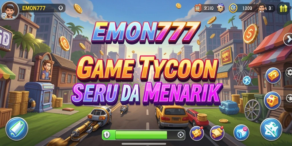 Tampilan gameplay menarik dari EMON777 dalam simulasi bisnis Tycoon.