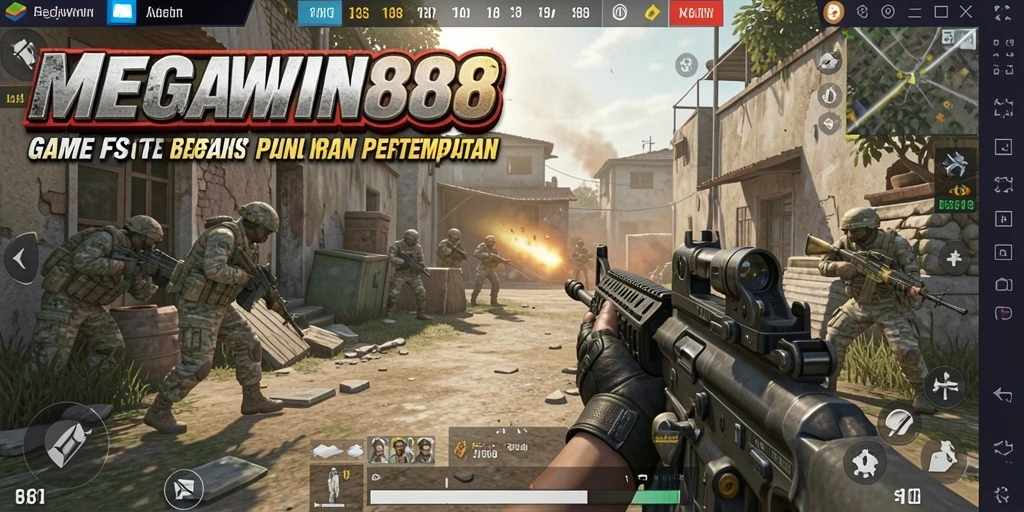Screenshot gameplay MEGAWIN888 yang menampilkan aksi pertempuran intens.