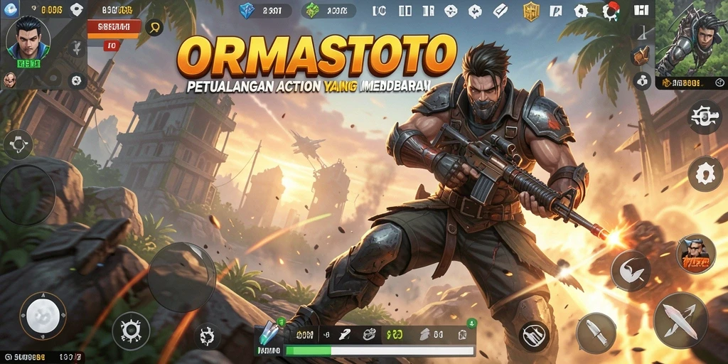 Tampilan gameplay ORMASTOTO yang penuh aksi dan tantangan.
