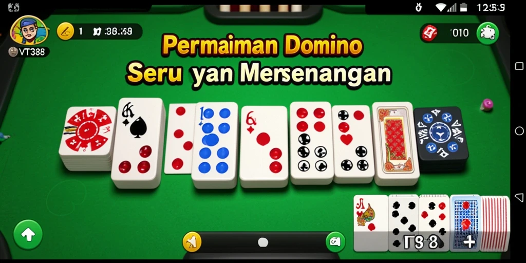 Screenshot gameplay VT38 yang menggambarkan keseruan permainan Domino.